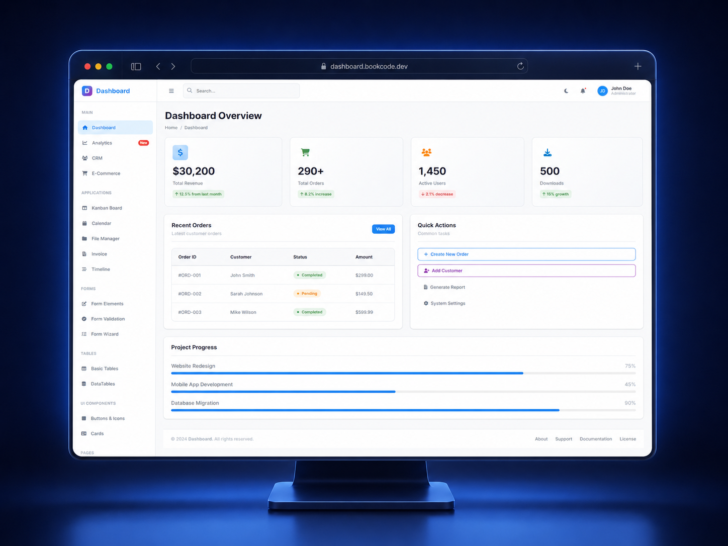 BookCode Dashboard — Operations admin panel